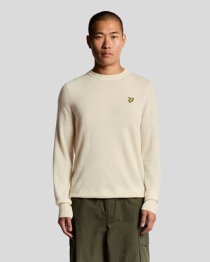 Jersey de Cuello Redondo Mezcla de Lana de Cordero Lyle & Scott - Blanco