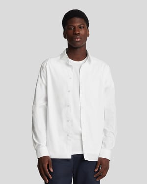 Camisa de Popelín de Tejido Elástico Lyle & Scott - Blanca