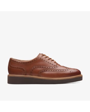 Zapatos de Cuero Marrón Oscuro Glickly Brogue