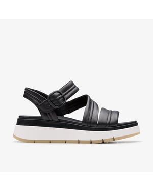 Sandalias de cuero negro con tira toscana