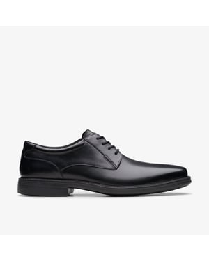 Zapatos de Cuero Negro Wendell LaceII