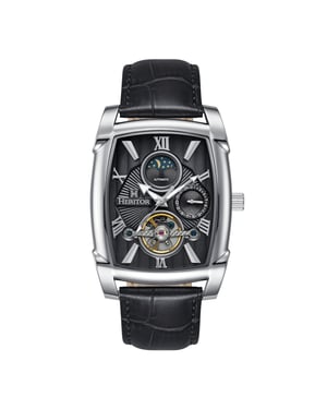 Reloj automático Heritor Valentin con correa de cuero y fecha