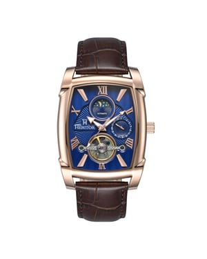 Reloj automático Heritor Valentin con correa de cuero y fecha