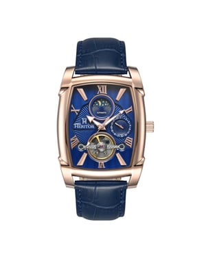 Reloj automático Heritor Valentin con correa de cuero y fecha