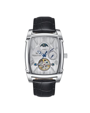 Reloj automático Heritor Valentin con correa de cuero y fecha