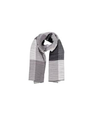 Bufanda de cuadros en gris y blanco