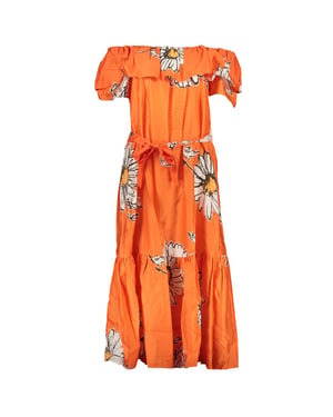 Vestido Maxi con Estampado de Margaritas Estilo Offshoulder