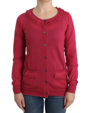 Suéter de Cardigan con Volantes