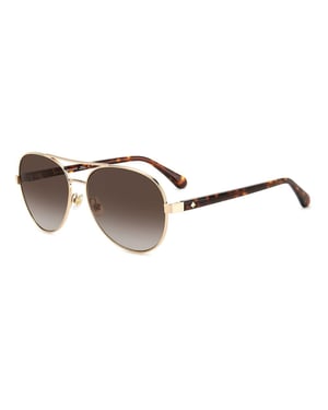 Gafas de sol aviador con marco dorado y degradado marrón
