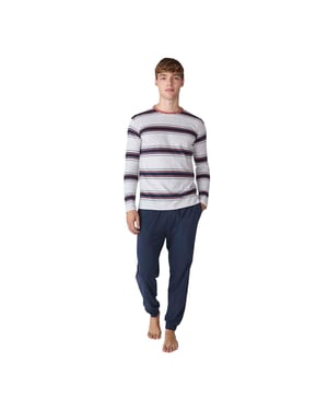 Pijama Algodón Manga Larga JJB12 para Hombre