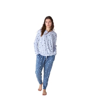 Pijama Terciopelo Manga Larga JJB4 para Mujer