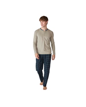 Pijama Algodón Manga Larga JJBFP5602 para Hombre