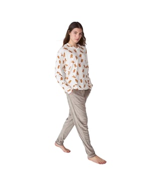 Pijama Terciopelo Manga Larga JJB4 para Mujer