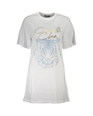 Vestido de camiseta con bordado de cabeza de tigre