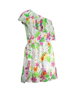 Vestido Mini Parrot Floral Ajuste Relajado