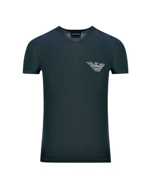 Camiseta Interior Negra Con El Logotipo De La Marca Emporio Armani