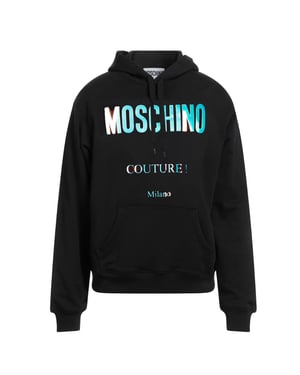 Sudadera Negra Con Capucha Y Logotipo Llamativo De Moschino
