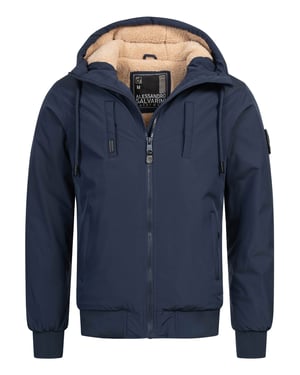 Alessandro Salvarini Chaqueta de Invierno Hombre AS-431 – Cálida Con Forro de Borreguito & Capucha