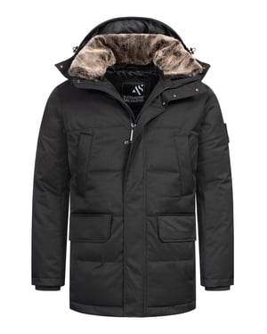 Alessandro Salvarini Chaqueta de Invierno Hombre AS-456 – Elegante, Impermeable Con Capucha Desmontable