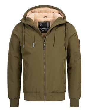 Alessandro Salvarini Chaqueta de Invierno Hombre AS-431 – Cálida Con Forro de Borreguito & Capucha
