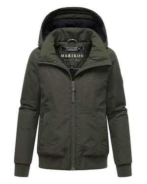 Chaqueta de invierno Marikoo Mooni 16 para mujer estilo bomber con capucha