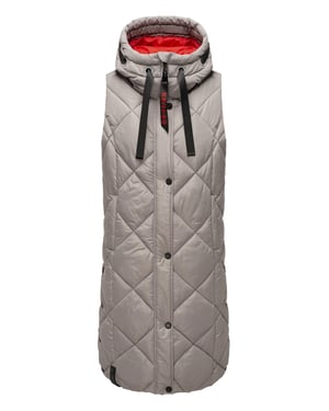 Navahoo chaleco acolchado largo para mujer Schnuckel – Moderno & con capucha
