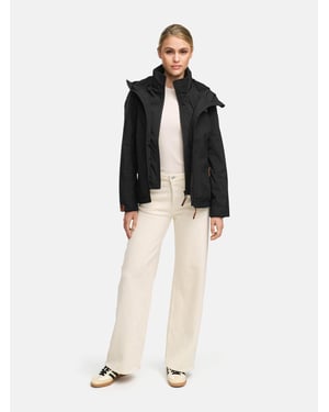Chaqueta de entretiempo Marikoo Erdbeere para mujer con doble cuello y forro polar