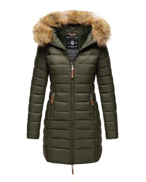 Chaqueta Marikoo Rose para mujer con diseño acolchado y cuello de pelo sintético desmontable