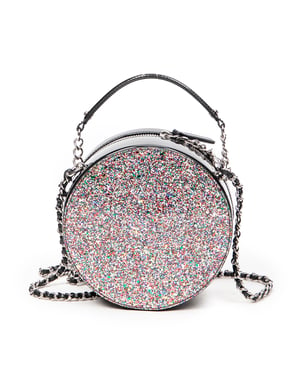 Chanel CC Round Glitter Chain Crossbody  en Negro/Muticolor Piel de becerro