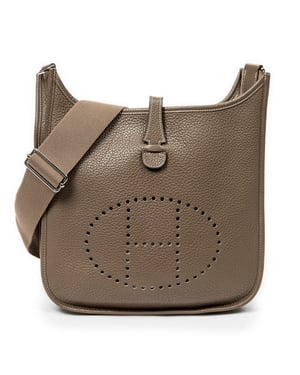 Hermès Evelyne III PM en Etoupe Gris Piel de becerro