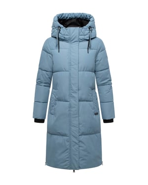 Abrigo acolchado de invierno Marikoo Michikoo para mujer con capucha y bolsillos magnéticos