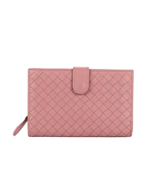 Bottega Veneta Compact Wallet  en Morado Piel de becerro