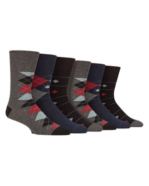 6 Pares de Calcetines de Algodón para Hombres | Calcetines Suaves con Patrones y Sin Compresión para el Uso Diario