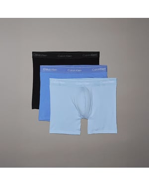 Calvin Klein Icon Algodón Stretch Paquete de 3 Bóxer Cortos para Hombre Negro/glaciar/azul