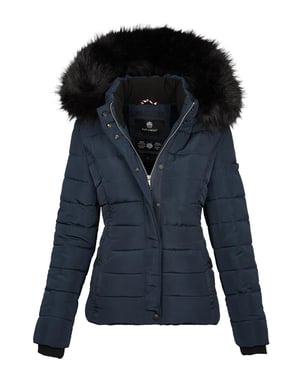 Navahoo Abrigo de Invierno Mujer Miamor – Forro de Borreguito, Capucha & Cuello de Pelo Desmontables