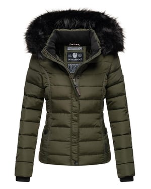 Navahoo Abrigo de Invierno Mujer Miamor – Forro de Borreguito, Capucha & Cuello de Pelo Desmontables