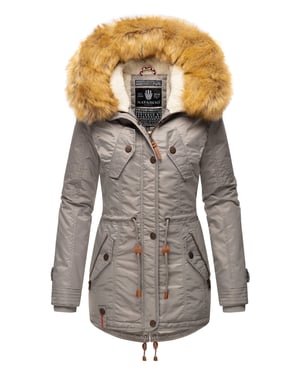 Navahoo Abrigo de Invierno Mujer B399 – Cálido, Repelente al Agua & Con Cuello de Pelo Desmontable