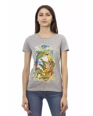 Camiseta Gráfica de Loro de Manga Corta Casual