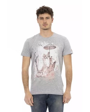 Camiseta gráfica gris estilo casual