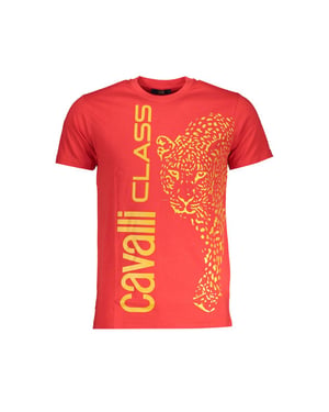 Camiseta Roja con Estampado de Leopardo