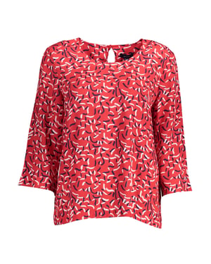 Blusa de manga 34 con estampado abstracto