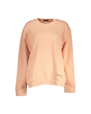 Sudadera de punto de melocotón con cuello redondo