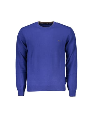 Jersey de Cuello Redondo Sólido Azul