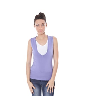 Top de punto sin mangas con cuello en V