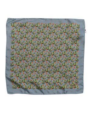 Pañuelo de bolsillo de seda con estampado de cactus