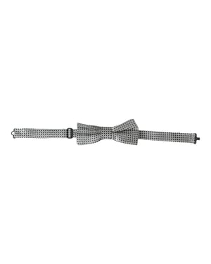 Corbata de lazo gris con lunares