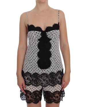Vestido Corto de Seda con Estampado Floral y Detalles de Encaje Dolce Gabbana