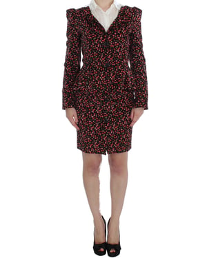 Vestido Mini de Manga Larga con Cuello y Estampado Floral