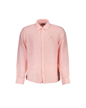 Camisa de Lino a Rayas Rosa