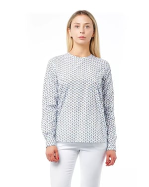 Blusa de Manga Larga de Algodón Impreso